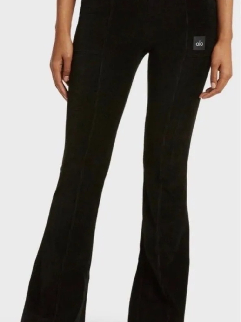 ALO Yoga Black Flare Wide Leg Jeans
